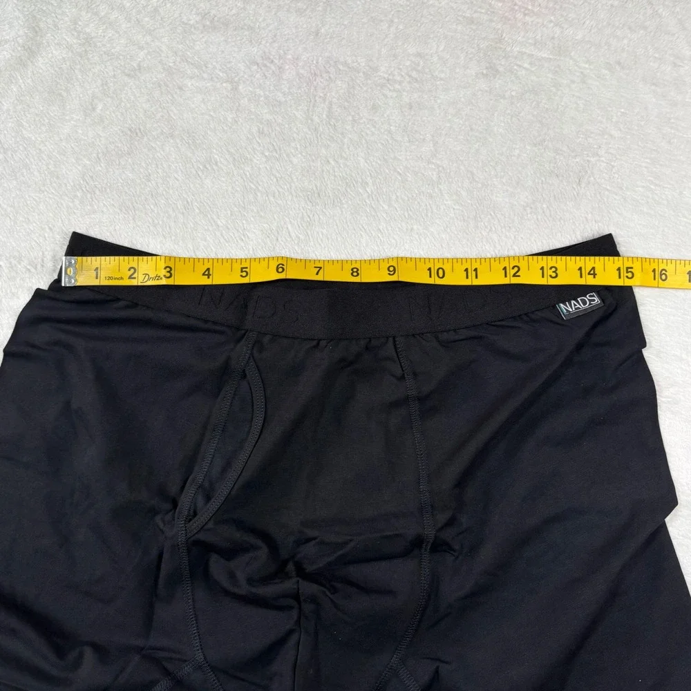NADS Organic Boxer Briefs Mens XL Black Cotton Stretch Underwear XL RN 167693